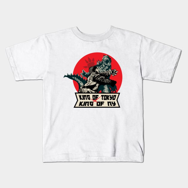 King of Tokyo vs NY Boardgame Kids T-Shirt by Buba Boardgames